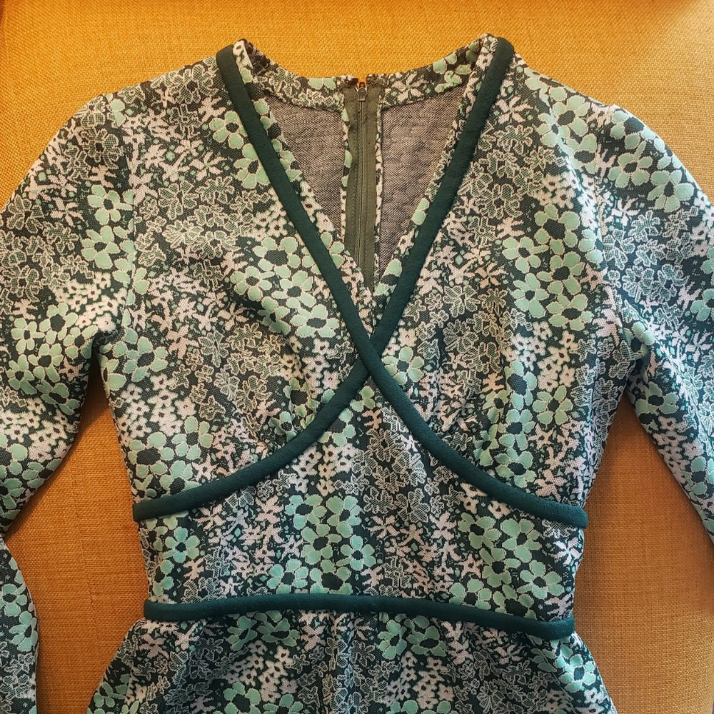 Green Vintage 60's flower dress S/M